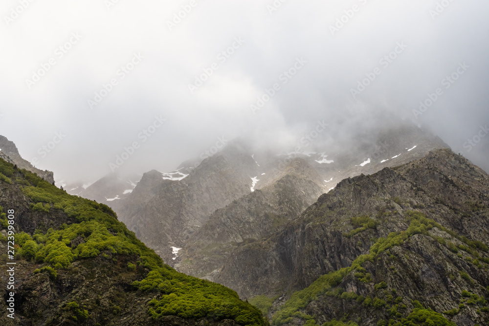 French landscape - Les Ecrins. Panoramic view over the peaks of Les Ecrins nearby Grenoble. French landscape - Les Ecrins. Panoramic view over the peaks of Les Ecrins nearby Grenoble.