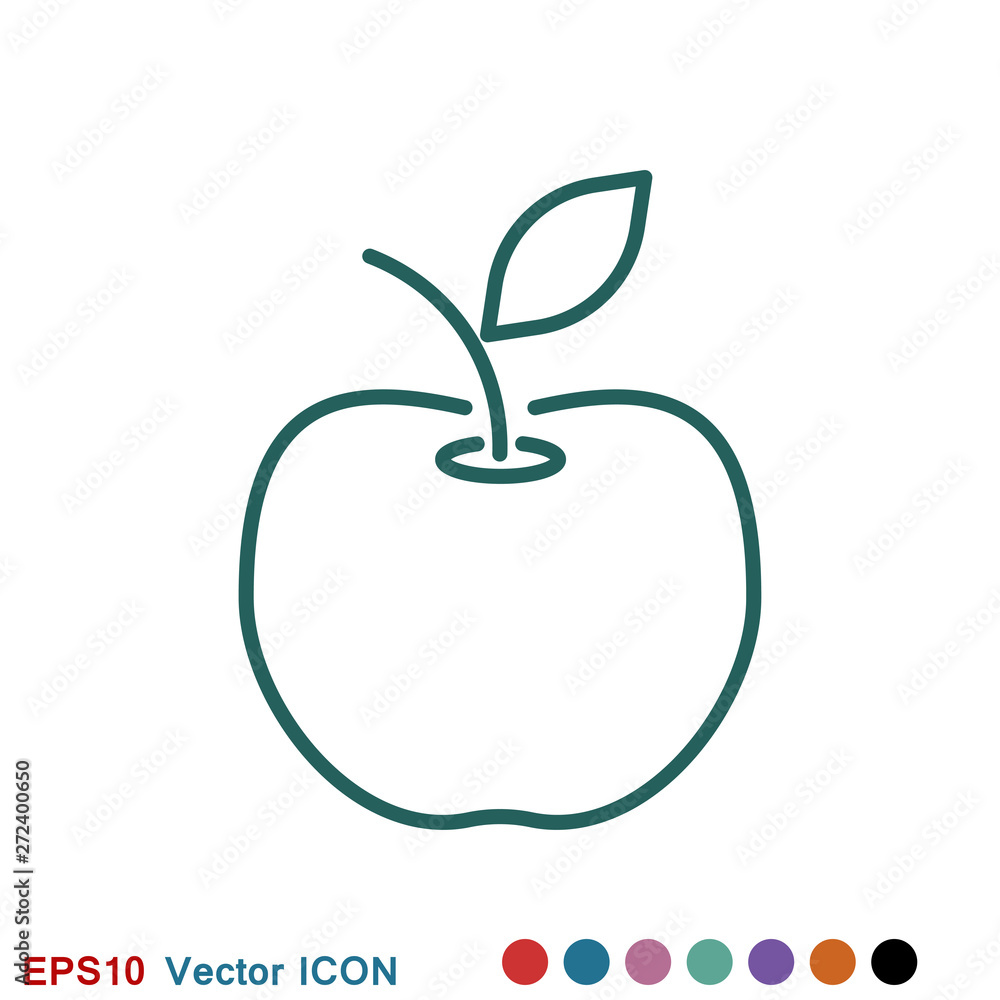 Apple Icon in trendy flat style isolated on background. Apple Icon in trendy flat style isolated on background.