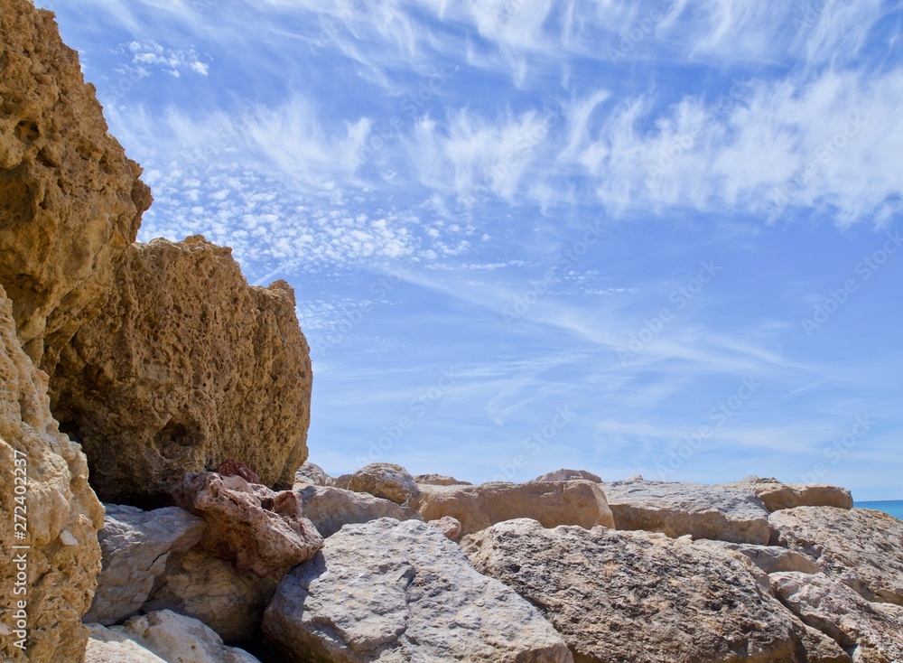 Paradise beach in Albufeira city in Portugal with wonderful nature, dunes and beach Paradise beach in Albufeira city in Portugal with wonderful nature, dunes and beach