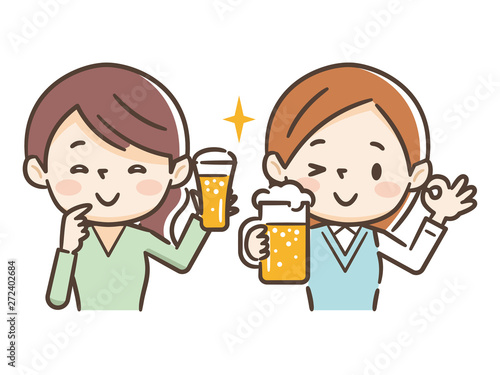 ビールを飲む女性