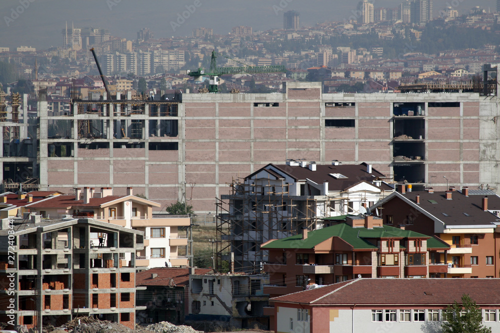 The capital of Turkey the biggest construction made in Ankara. Çankaya, Dikmen and İncek districts are seen in the back.