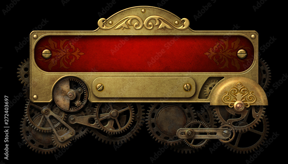 Steampunk frame with intricate old mechanism Stock Illustration | Adobe ...