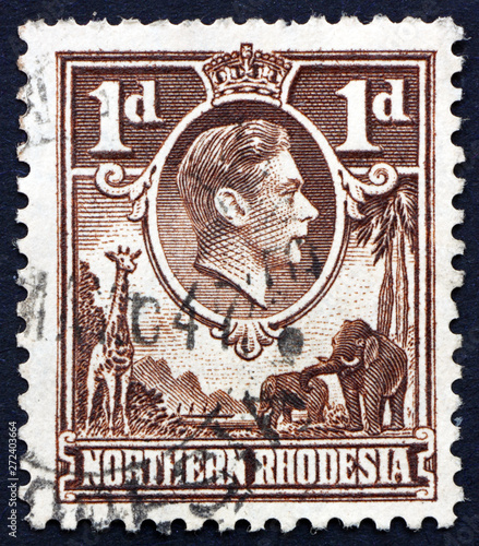 Postage stamp Northern Rhodesia 1938 King George VI photo