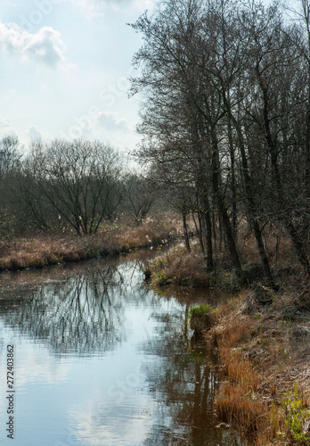 National Park Weerribben Overijssel Netherlands. Moor and peatfields