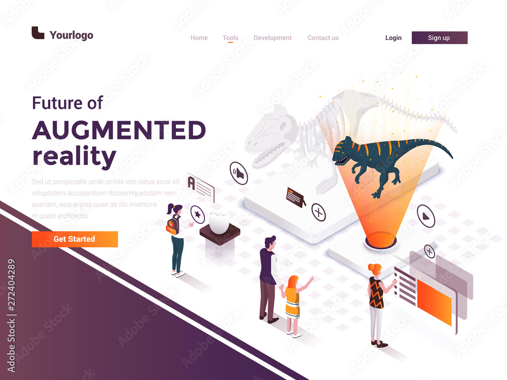 Flat color Modern Isometric Concept Illustration - Augmented Reality Flat color Modern Isometric Concept Illustration - Augmented Reality