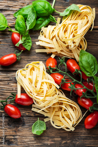 Traditional italian pasta fettuccine