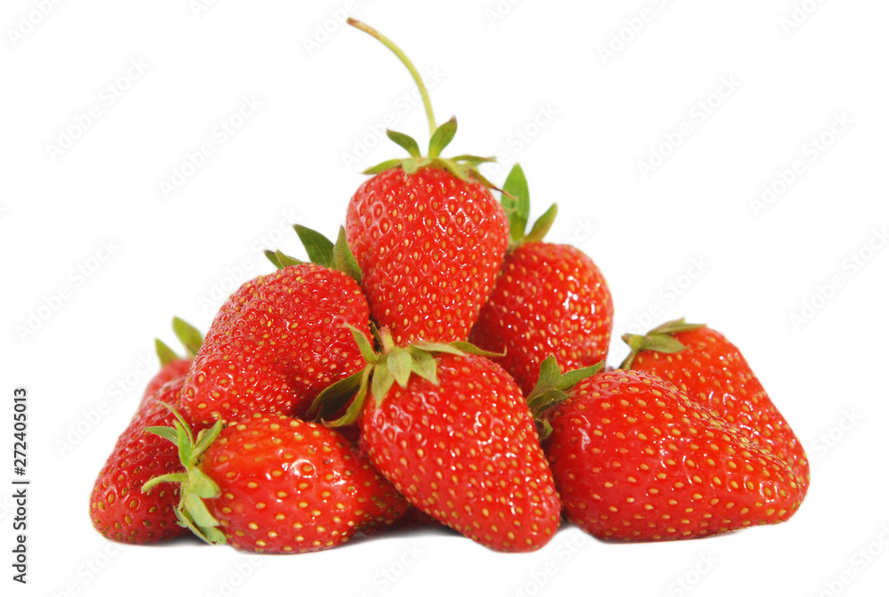Red berry strawberries isolated on white background Red berry strawberries isolated on white background