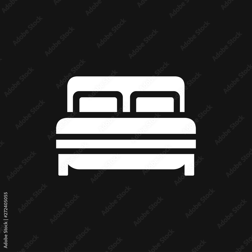 Bed icon vector, flat symbol on background. Bed icon vector, flat symbol on background.