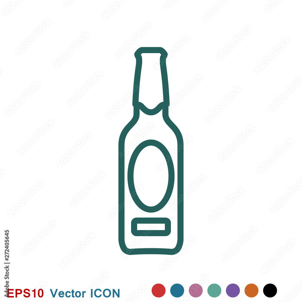 Beer bottle icon vector illustration for web and apps. Beer bottle icon vector illustration for web and apps.