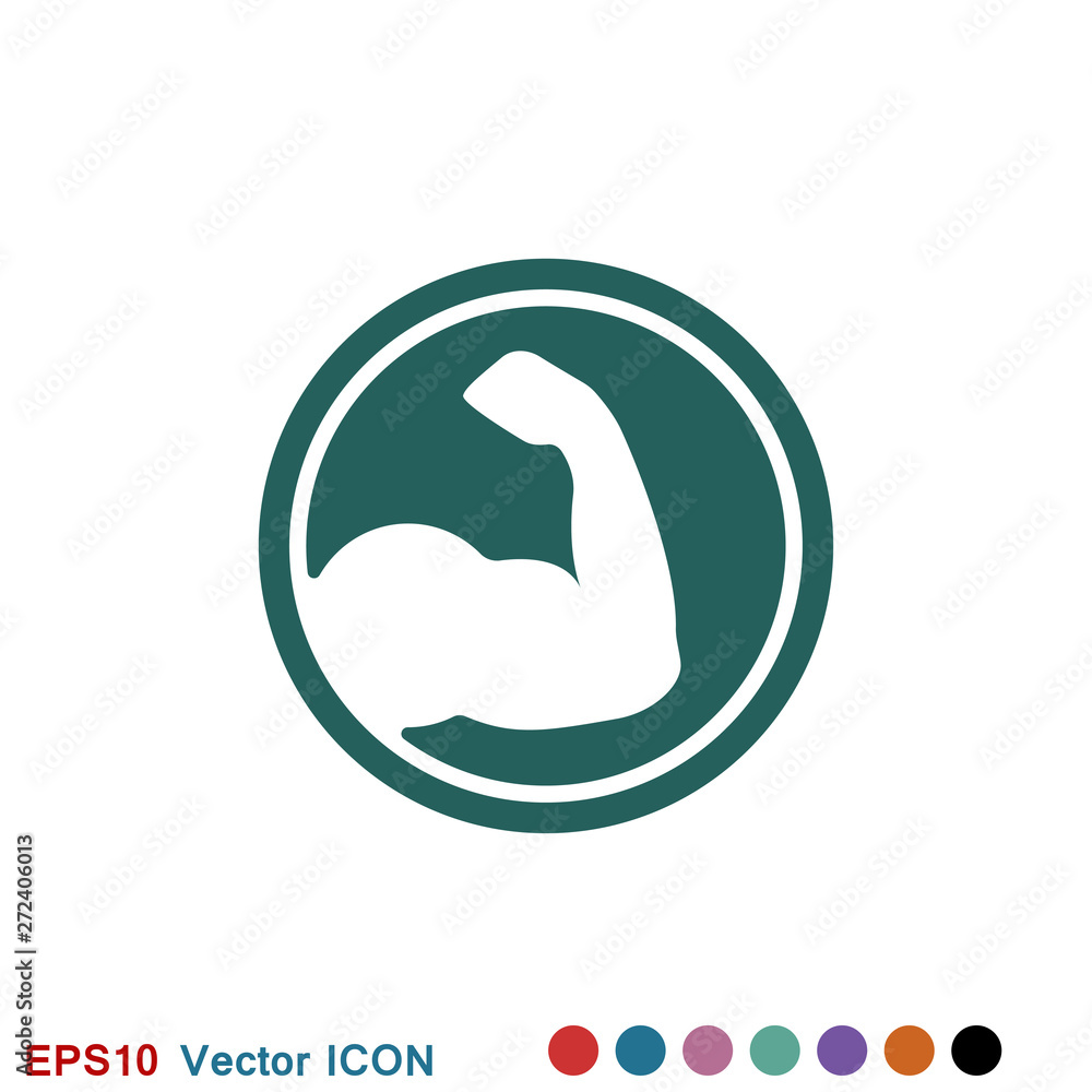 Biceps icon, muscle strength or power vector icon Biceps icon, muscle strength or power vector icon
