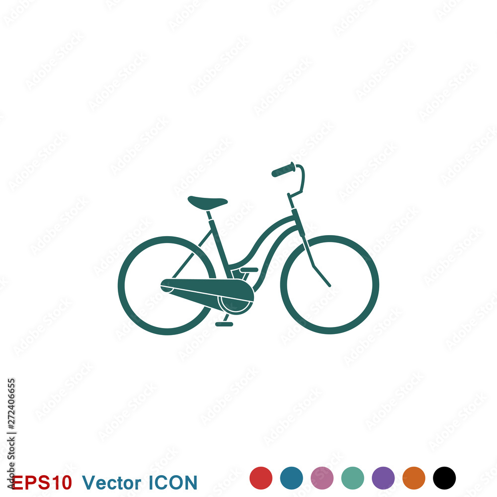 Fototapeta premium Bicycle icon. Vector element illustration on background.