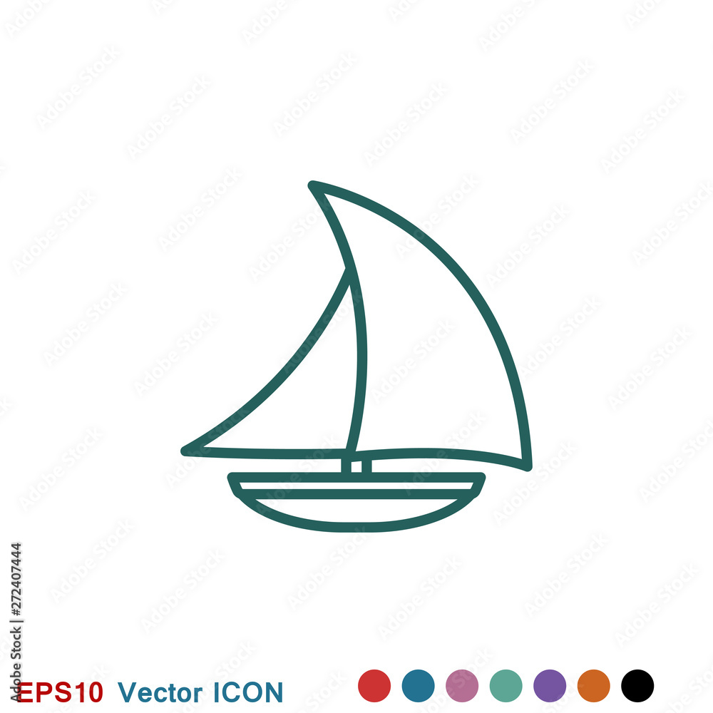 Boat icon vector in trendy flat style isolated on background. Ship transport, boat symbol