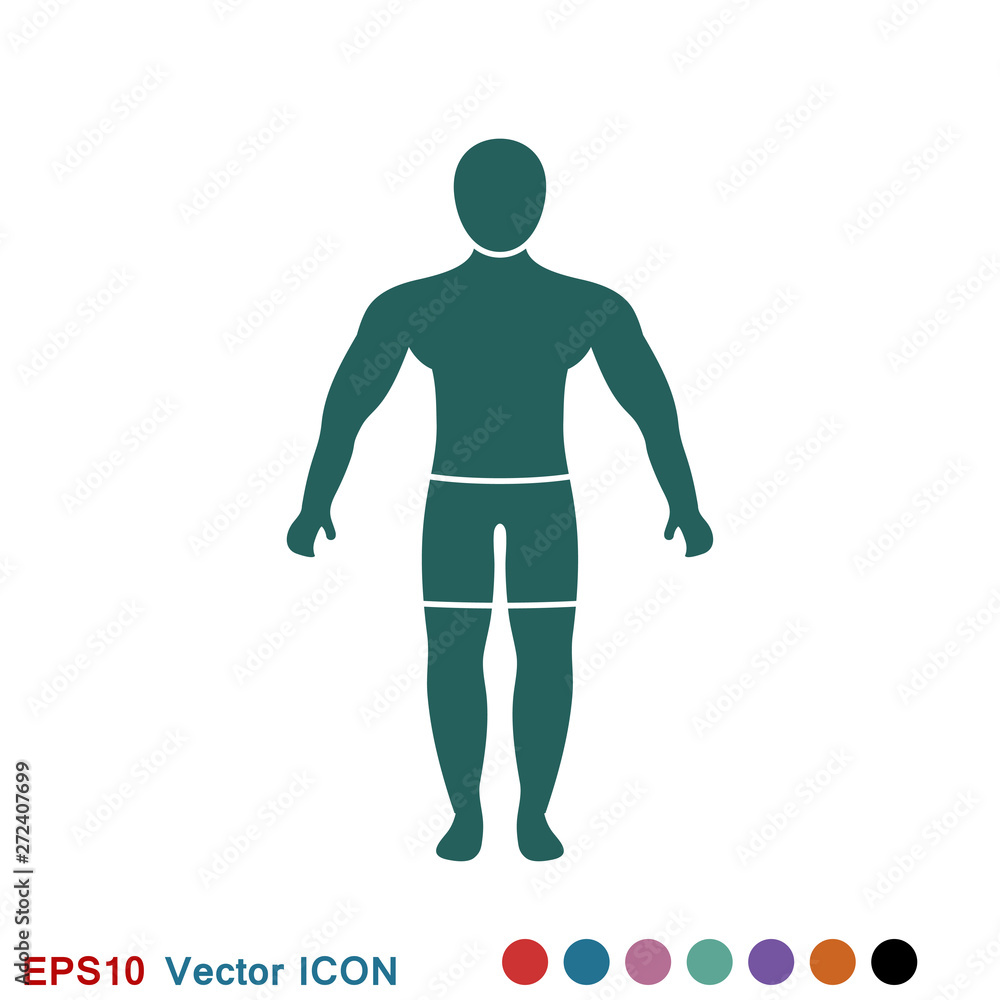 Body icon in flat minimal design. Concept illustration for web site. Sign, symbol, element. Body icon in flat minimal design. Concept illustration for web site. Sign, symbol, element.
