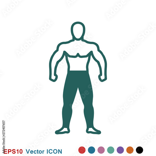 Body icon in flat minimal design. Concept illustration for web site. Sign, symbol, element.