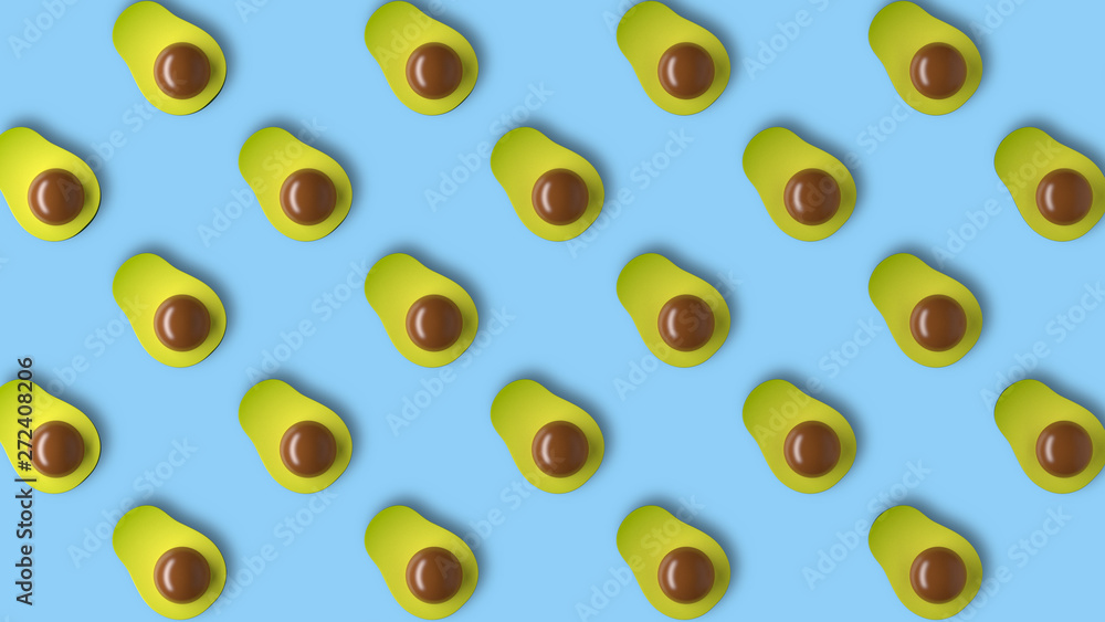 Avocado pattern on blue background Avocado pattern on blue background