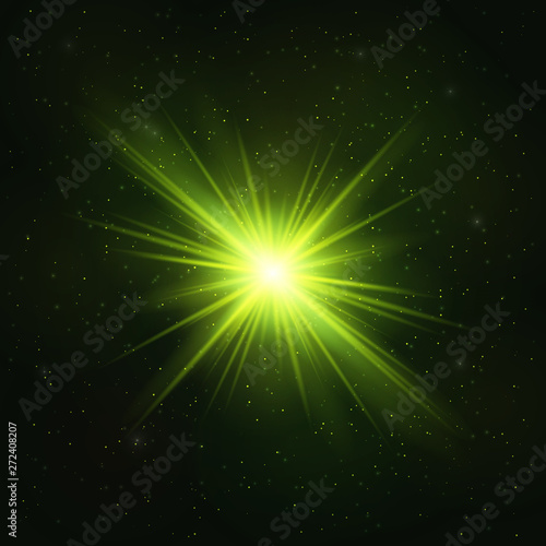 Glowing Realistic Green star - Stylized Object.