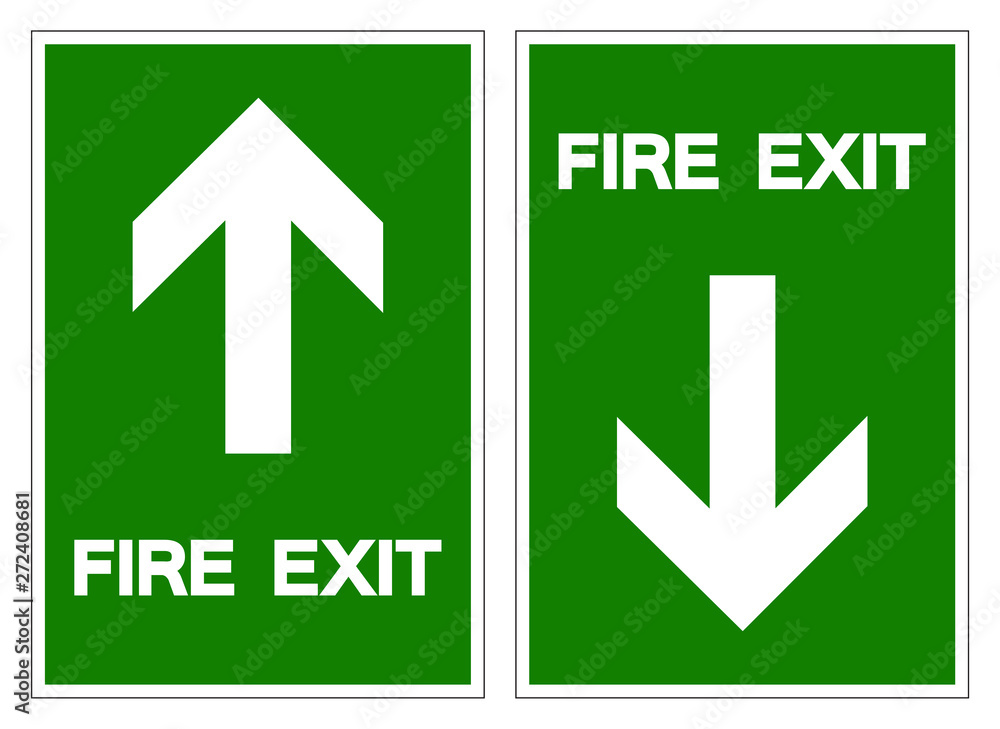 Fire Exit Symbol Sign ,Vector Illustration, Isolate On White Background