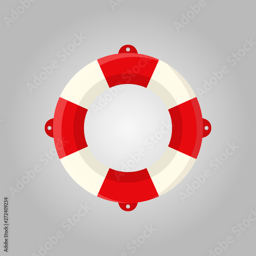 Vector cartoon lifebuoy for saving life in water, swimming pool.
