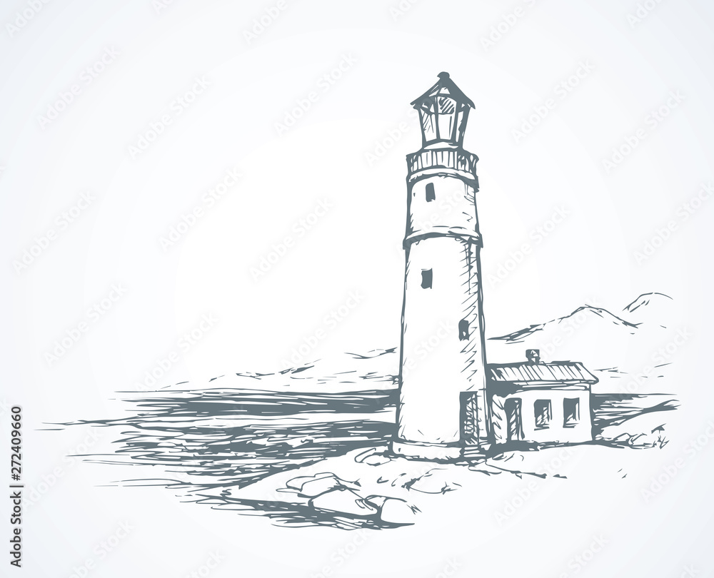 Lighthouse. Vector drawing