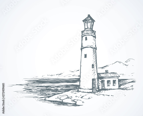 Lighthouse. Vector drawing