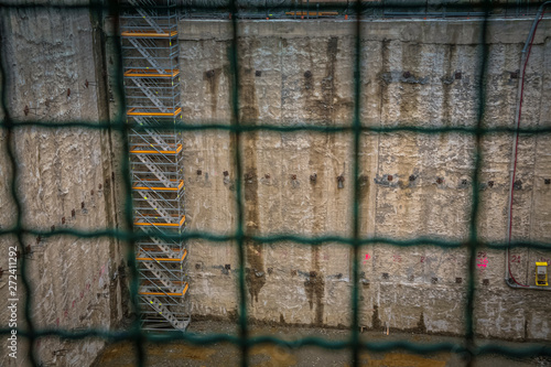 Empty and isolated construction site. No occupation, no workers