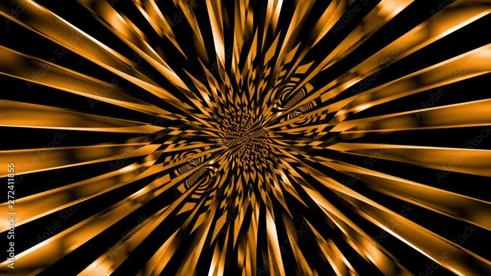 Hypnotic motion background with rotating rays and moving distortion of ...