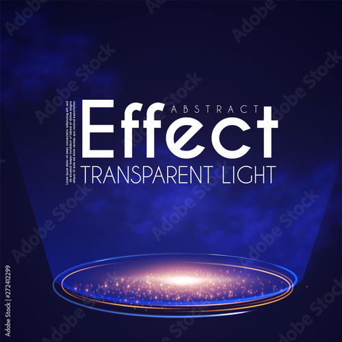 Futuristic Light Effcet, Illuminated Scene. Magical Portal. Shining Spotlights.