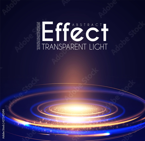 Futuristic Light Effcet, Illuminated Scene. Magical Portal. Shining Spotlights. photo