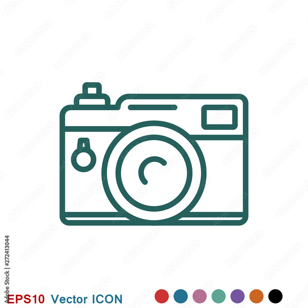 Camera Icon in flat style isolated on background Camera Icon in flat style isolated on background