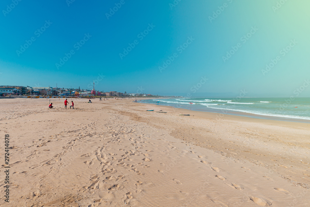 The beach of Jeffreys Bay - south african capital of surfing The beach of Jeffreys Bay - south african capital of surfing