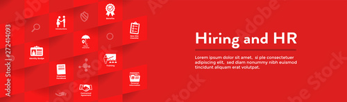 HR and Hiring Process icon set & Web Header Banner