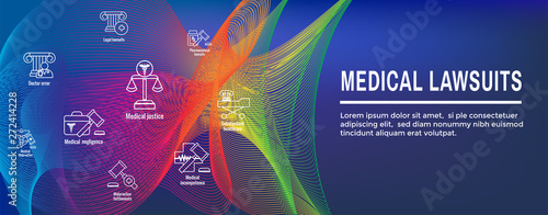 Medical Lawsuits Icon Set and Web Header Banner