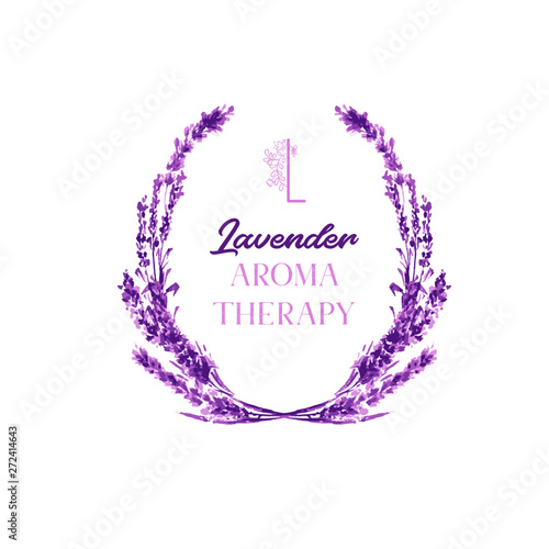Watercolor or Aquarelle Paintings of Vector Lavender. Isolated Watercolour Stylixed Lavandula or Hand Drawn Tea Herbs Flower. Summer Blossom or Foliage of Garden Plant in Aquarelle. Provence Perfume.