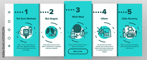 Asthma Illness Vector Onboarding Mobile App Page Screen. Asthma Medical Condition Symptoms. Asthmatic Disease Reasons, Treatment. Viruses Affecting Lungs, Respiratory System Illustration