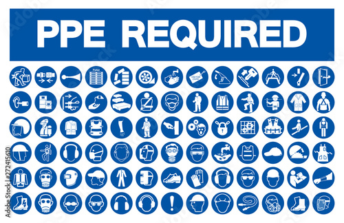 Required Personal Protective Equipment (PPE) Symbol,Safety Icon,Vector Illustration