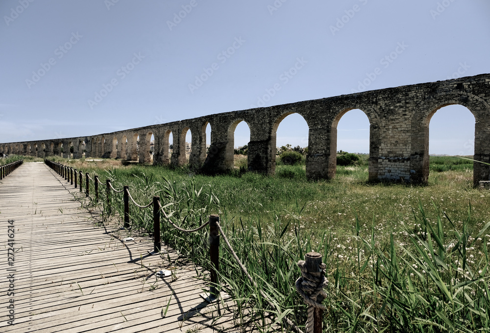 Fragment of an  old aqueduct in Larnaca