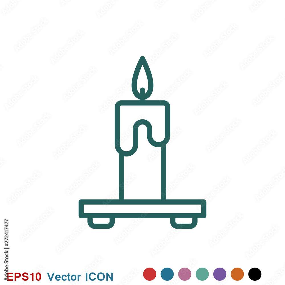 Candle vector icon. Light concept. Can be used for topics like celebration, holiday, decoration. Candles icons Candle vector icon. Light concept. Can be used for topics like celebration, holiday, decoration. Candles icons