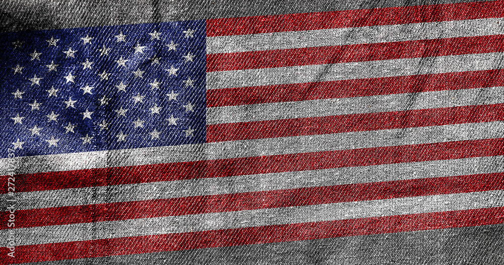 Obraz premium USA Independence Day flag against the background of the fabric texture