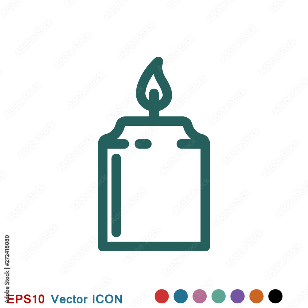 Candle vector icon. Light concept. Can be used for topics like celebration, holiday, decoration. Candles icons Candle vector icon. Light concept. Can be used for topics like celebration, holiday, decoration. Candles icons