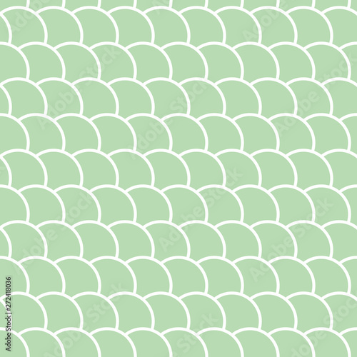 Green seamless pattern in the shape of a wave  marine colored background  vector illustration