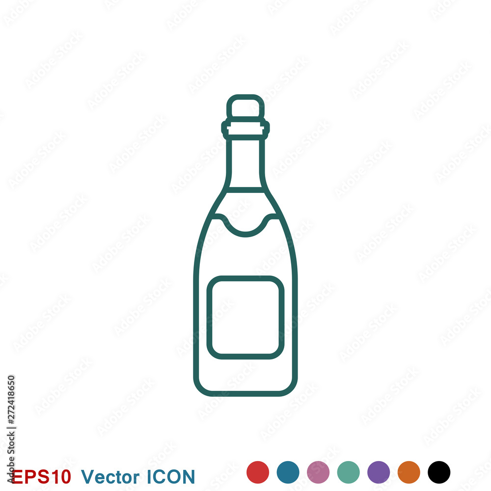Champagne vector icon, celebration concept icon on background Champagne vector icon, celebration concept icon on background
