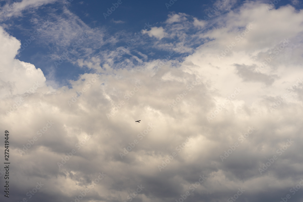 Obraz premium Beautiful blue sky and clouds. Creative vintage background.