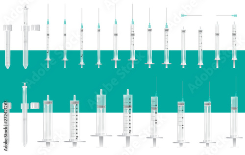 Medical syringe illustrations set.