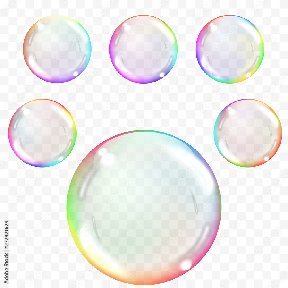 Transparent soap bubbles. Transparent soap bubbles.