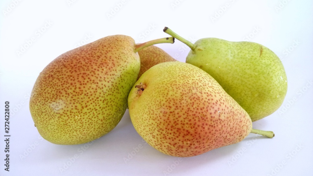blushed pears isolated on white background blushed pears isolated on white background
