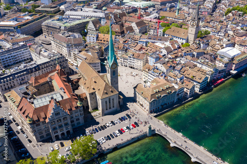 Aerial view of Zurich city in Switzerland