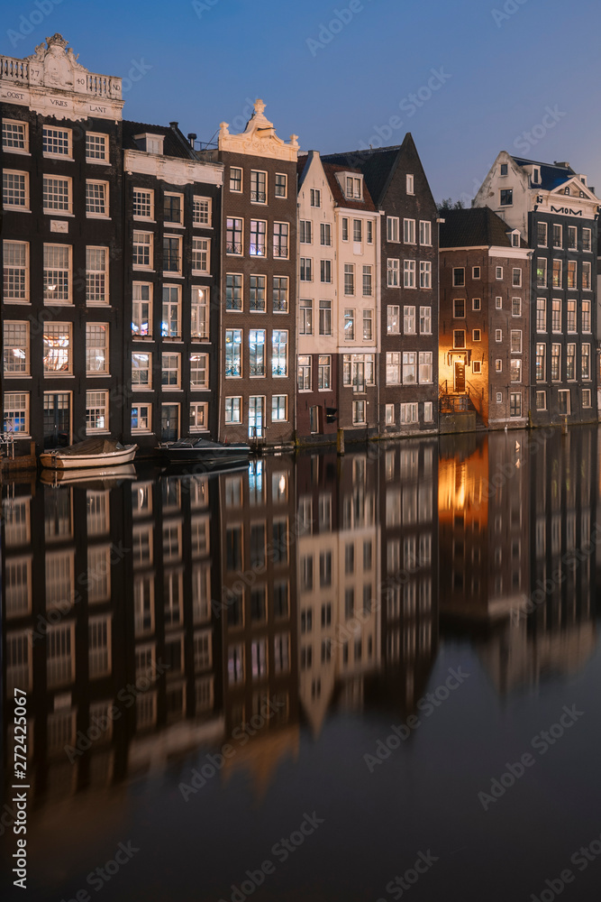 Canalhouses and reflections in Amsterdam 