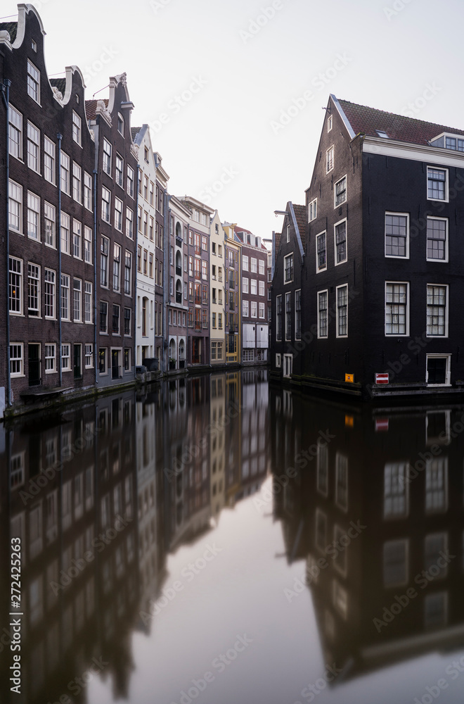 Canalhouses and reflections in Amsterdam 