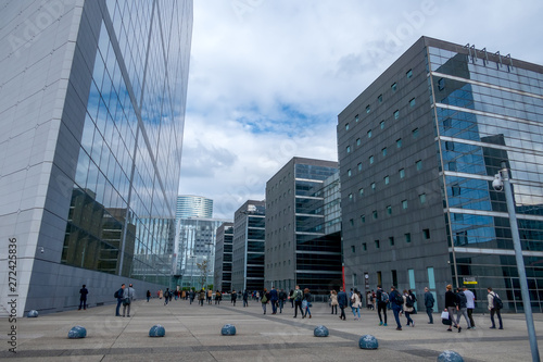 Fototapeta Naklejka Na Ścianę i Meble -  Pedestrian Area between Modern Office Buildings