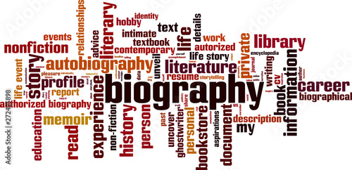 Biography word cloud